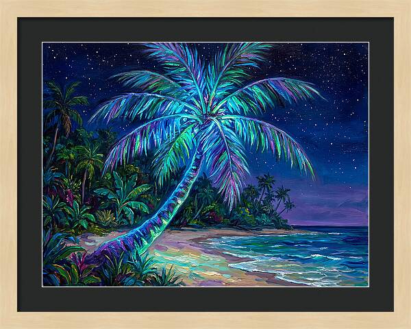 Island Palm Under Stars