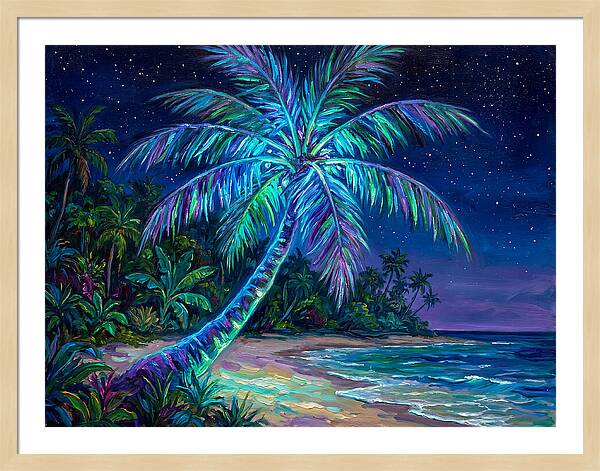 Island Palm Under Stars