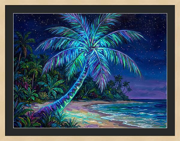 Island Palm Under Stars