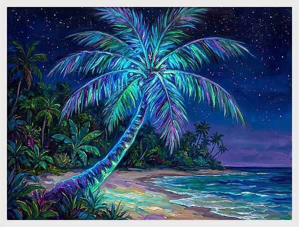 Island Palm Under Stars