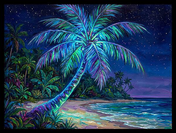 Island Palm Under Stars