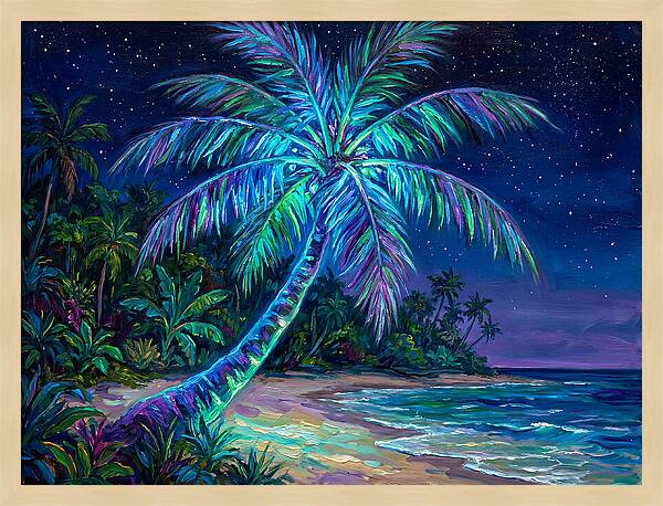 Island Palm Under Stars