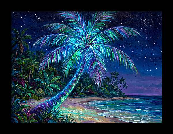 Island Palm Under Stars