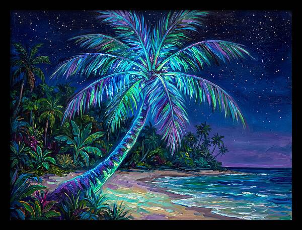 Island Palm Under Stars