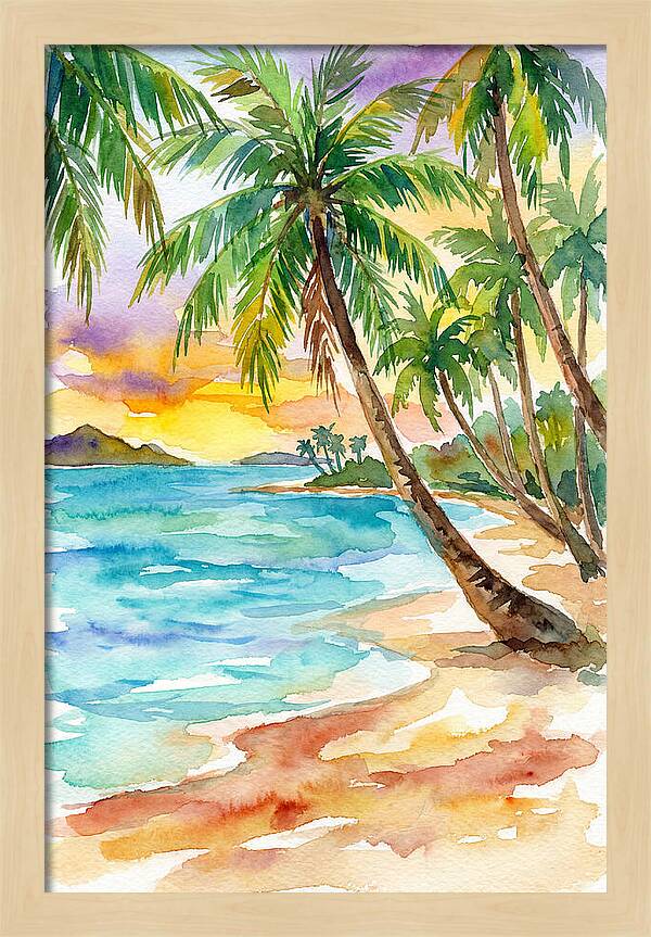 Island Paradise At Sunset