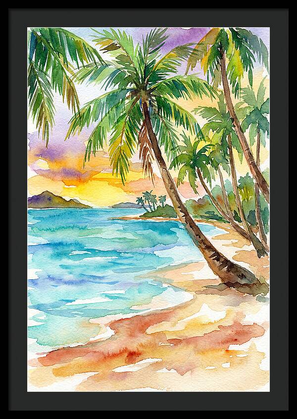 Island Paradise At Sunset