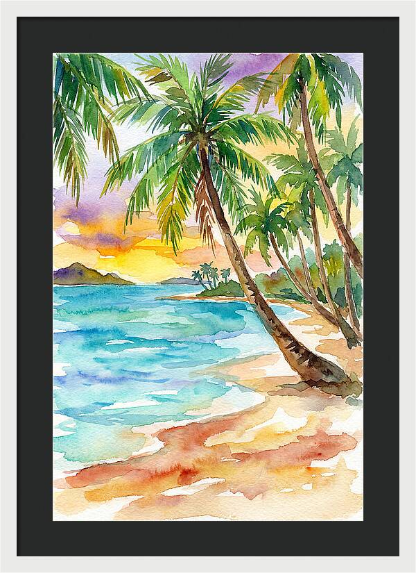 Island Paradise At Sunset