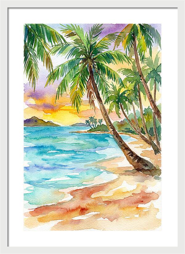 Island Paradise At Sunset