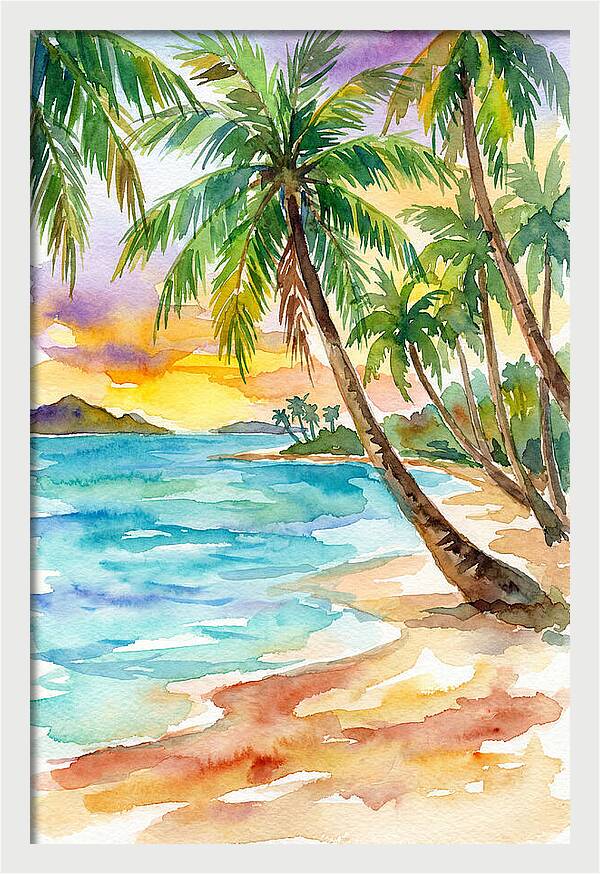 Island Paradise At Sunset