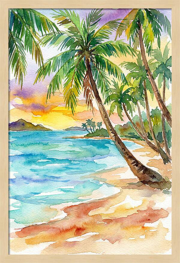 Island Paradise At Sunset