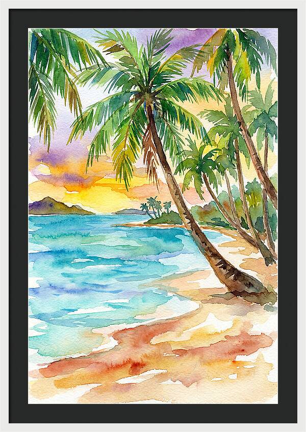 Island Paradise At Sunset