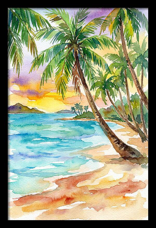 Island Paradise At Sunset