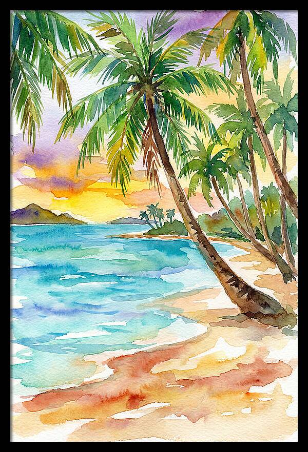 Island Paradise At Sunset