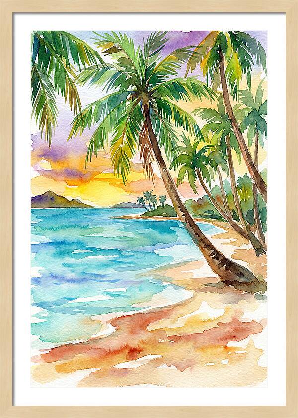 Island Paradise At Sunset
