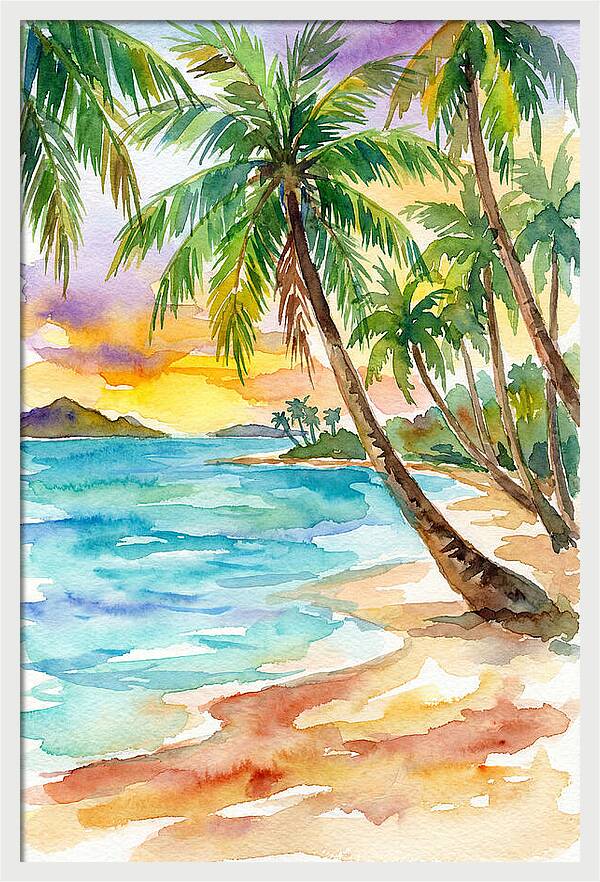 Island Paradise At Sunset