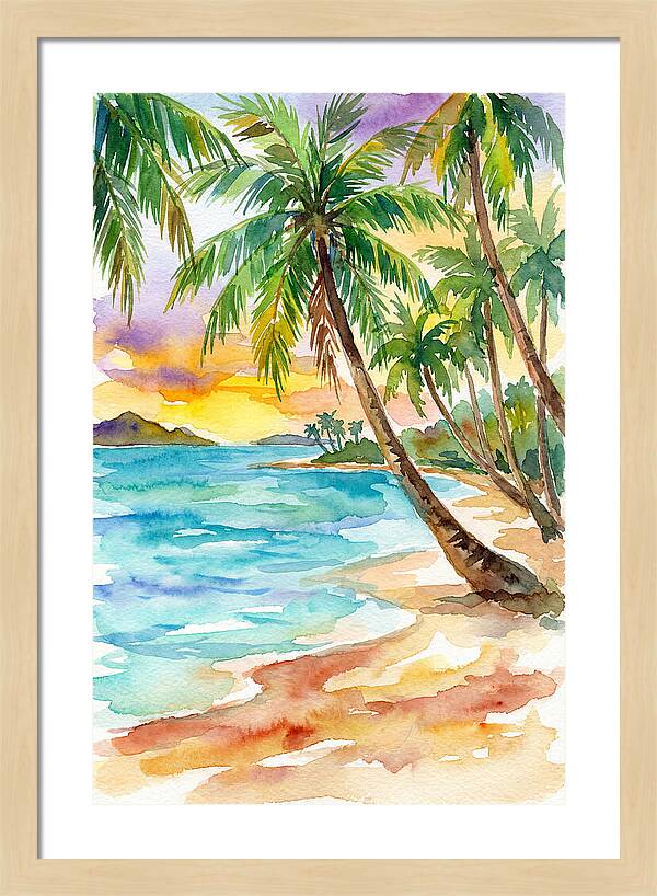 Island Paradise At Sunset