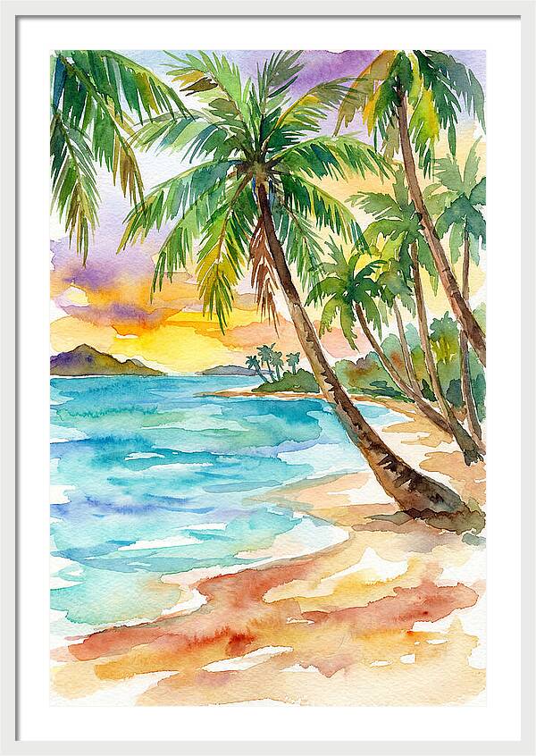 Island Paradise At Sunset