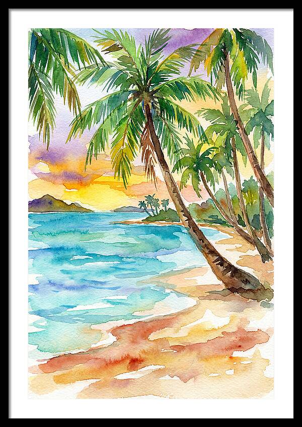 Island Paradise At Sunset