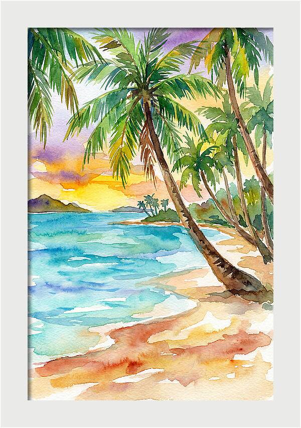 Island Paradise At Sunset