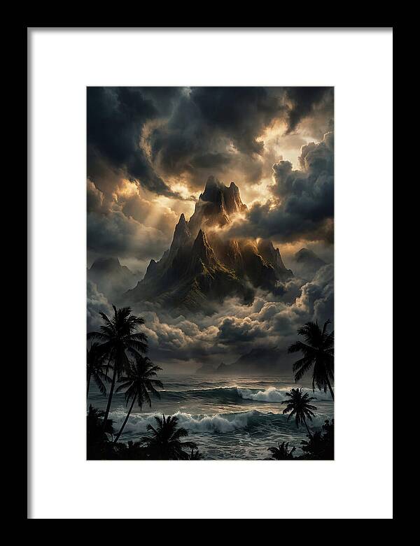Island Peak Emerging From Storm