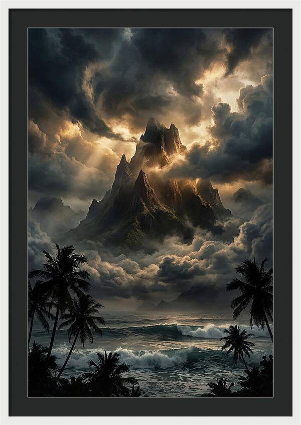 Island Peak Emerging From Storm