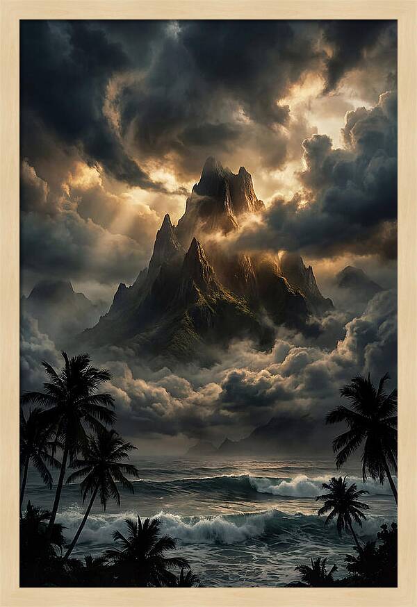 Island Peak Emerging From Storm