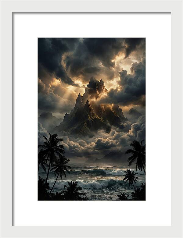 Island Peak Emerging From Storm