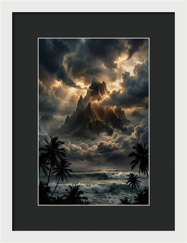 Island Peak Emerging From Storm