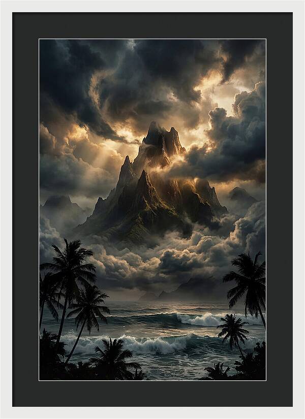 Island Peak Emerging From Storm