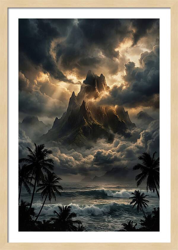 Island Peak Emerging From Storm