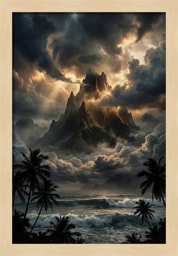 Island Peak Emerging From Storm