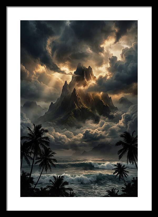 Island Peak Emerging From Storm