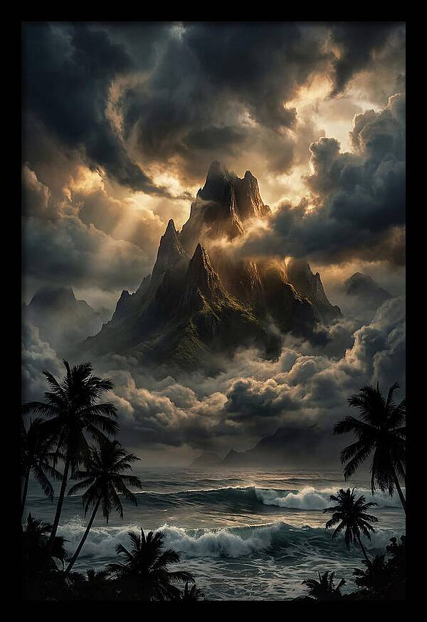 Island Peak Emerging From Storm