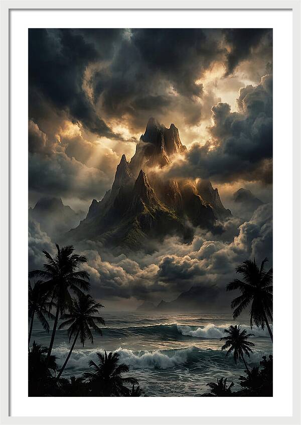 Island Peak Emerging From Storm