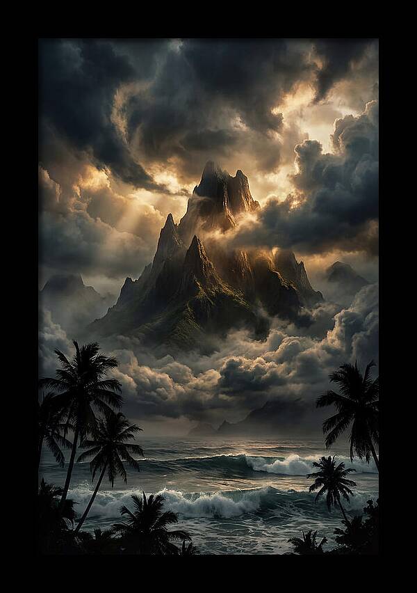 Island Peak Emerging From Storm