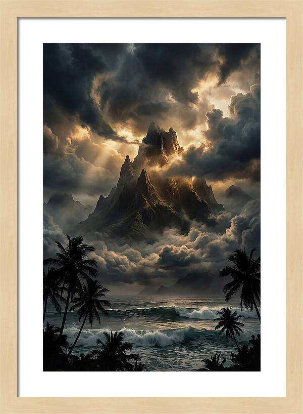 Island Peak Emerging From Storm
