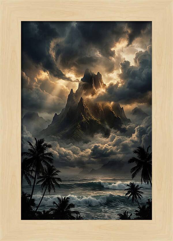 Island Peak Emerging From Storm
