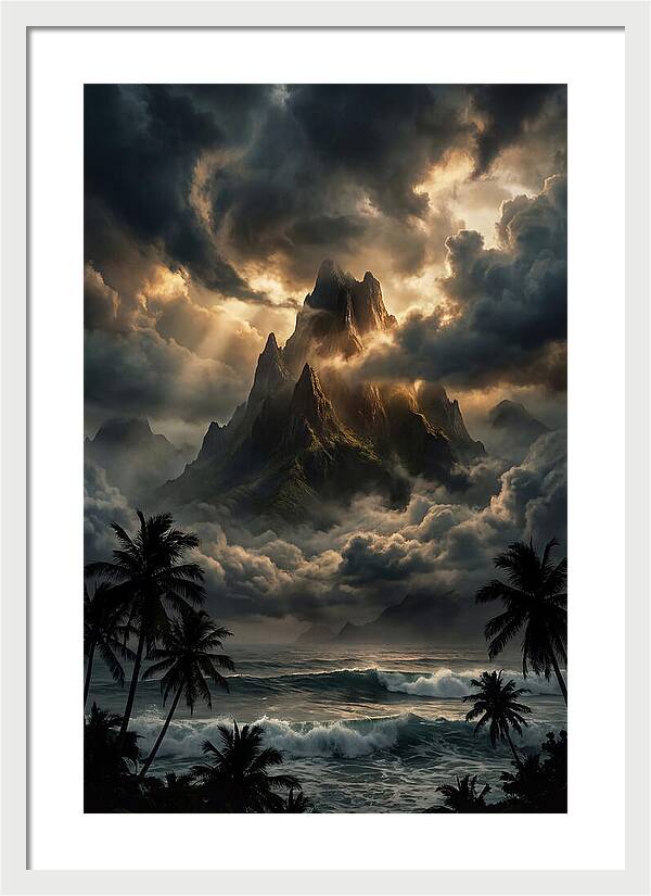 Island Peak Emerging From Storm