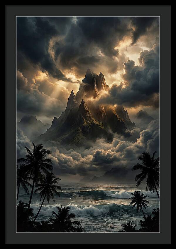 Island Peak Emerging From Storm