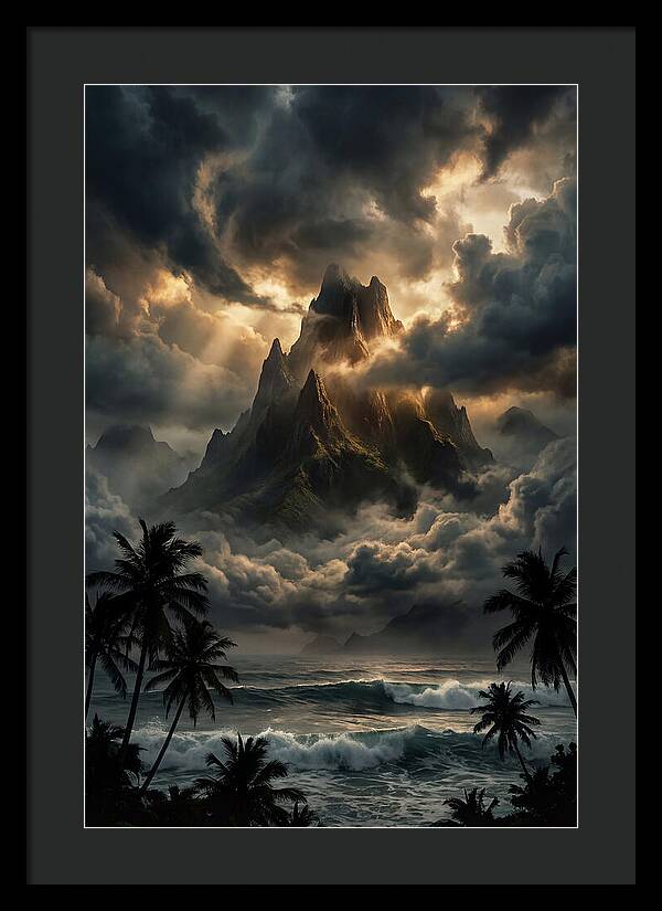 Island Peak Emerging From Storm