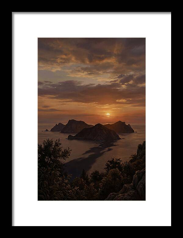 Island Silhouette At Tropical Sunset