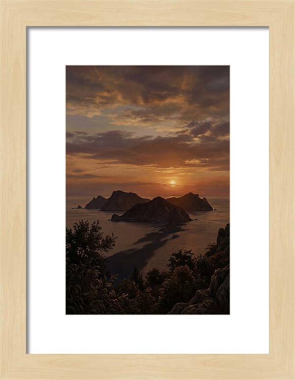 Island Silhouette At Tropical Sunset