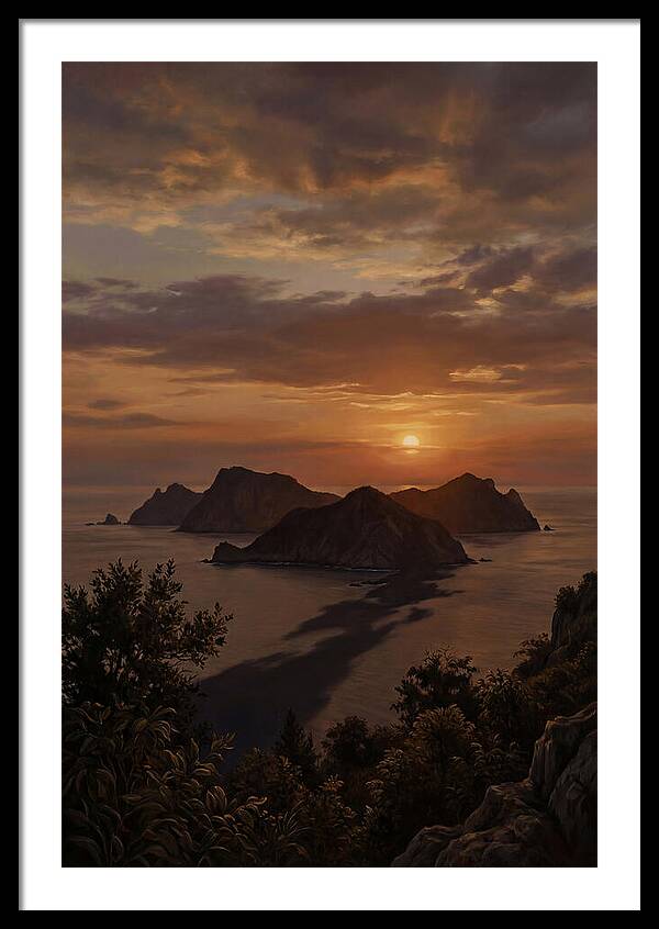 Island Silhouette At Tropical Sunset