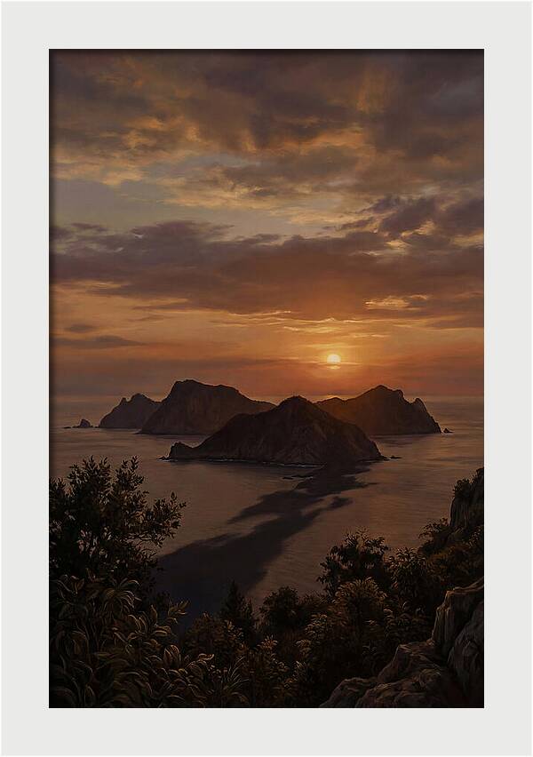 Island Silhouette At Tropical Sunset