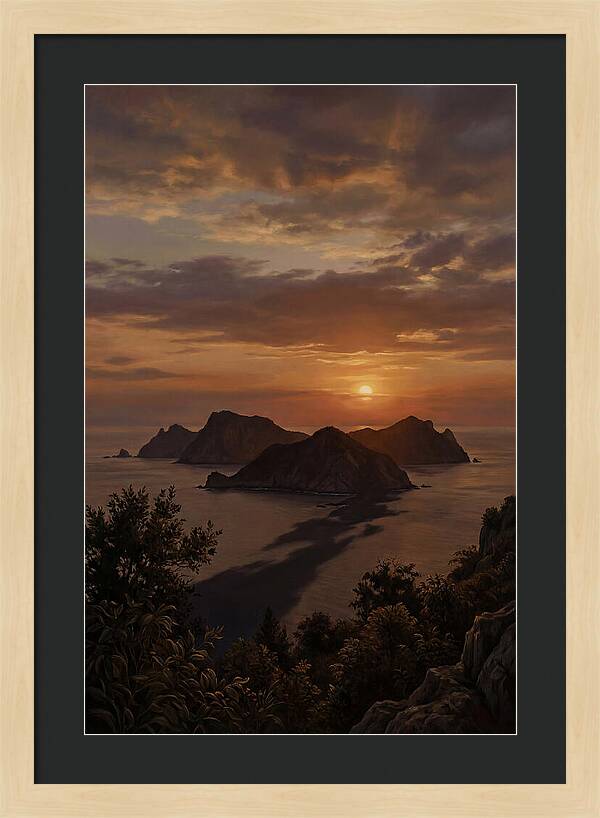 Island Silhouette At Tropical Sunset