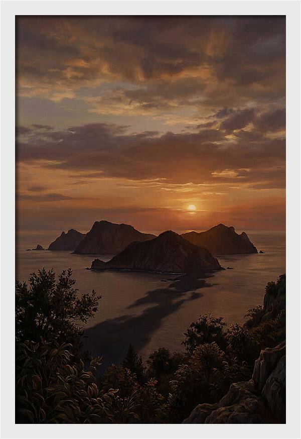 Island Silhouette At Tropical Sunset