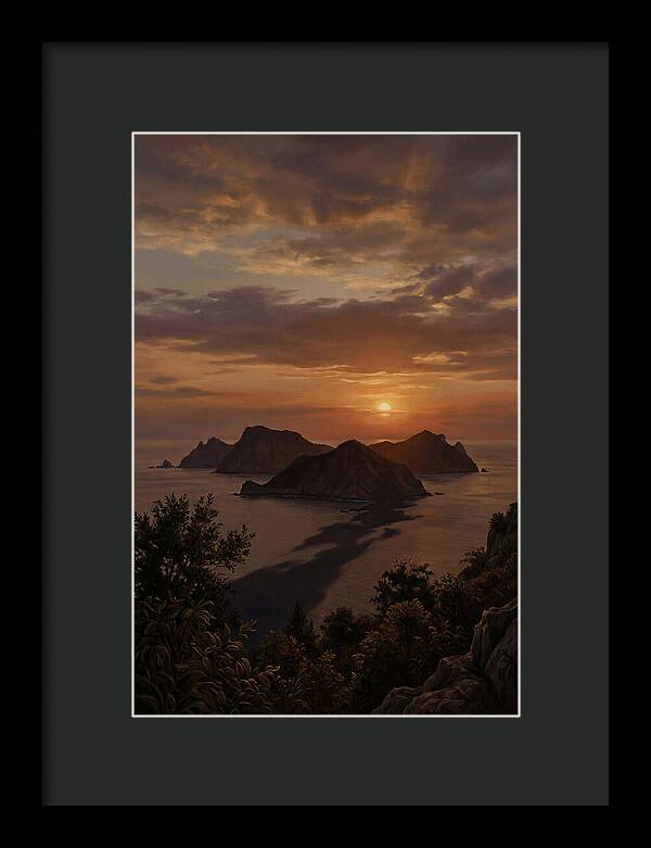 Island Silhouette At Tropical Sunset