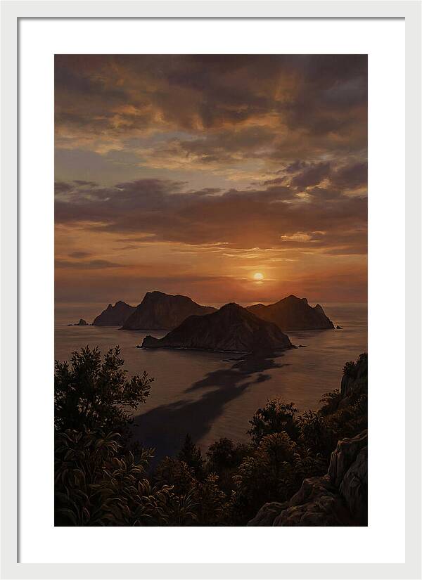 Island Silhouette At Tropical Sunset