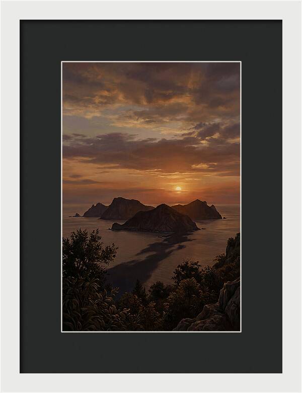 Island Silhouette At Tropical Sunset