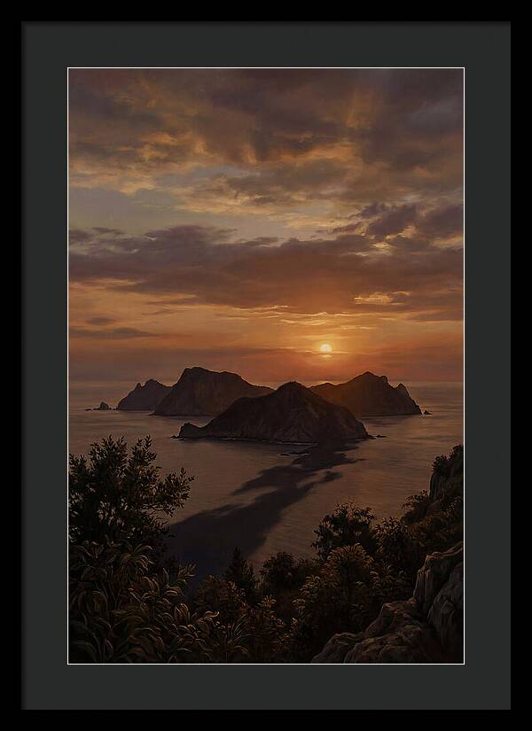 Island Silhouette At Tropical Sunset